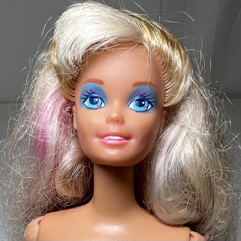 Barbie Lights and Lace Vintage Barbie Doll 1990 Pink Hairpiece No Clothes Naked